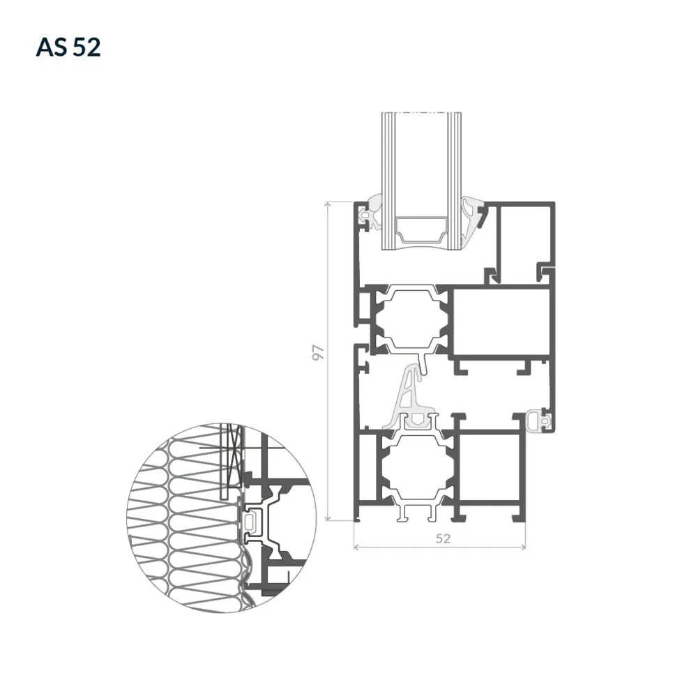 Przekrój okna otwieranego